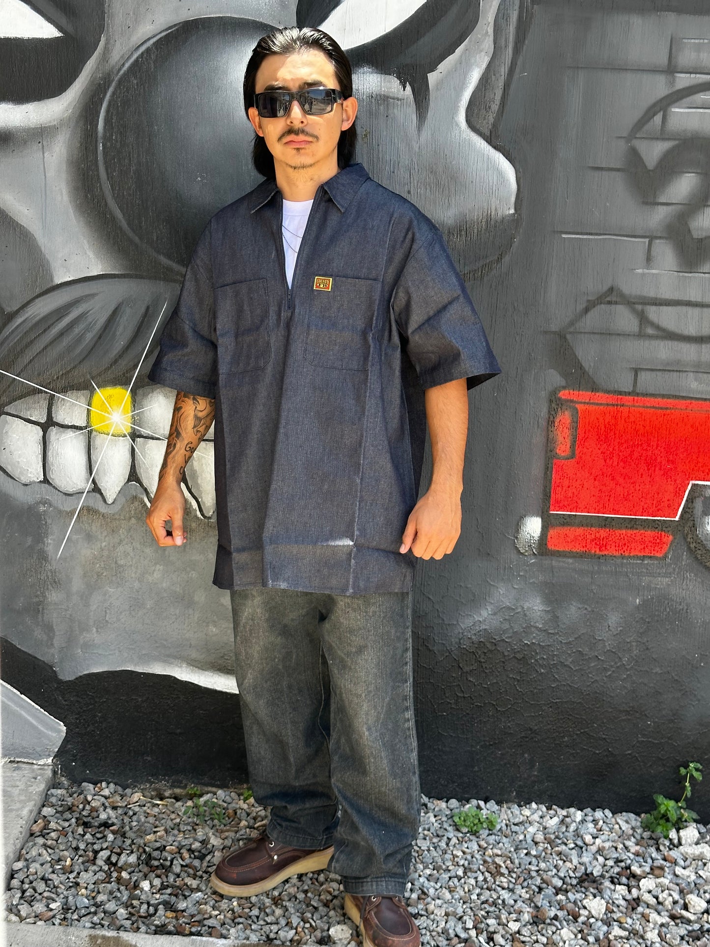 FB COUNTY 1/2 ZIPPER DENIM MEZCLILLA