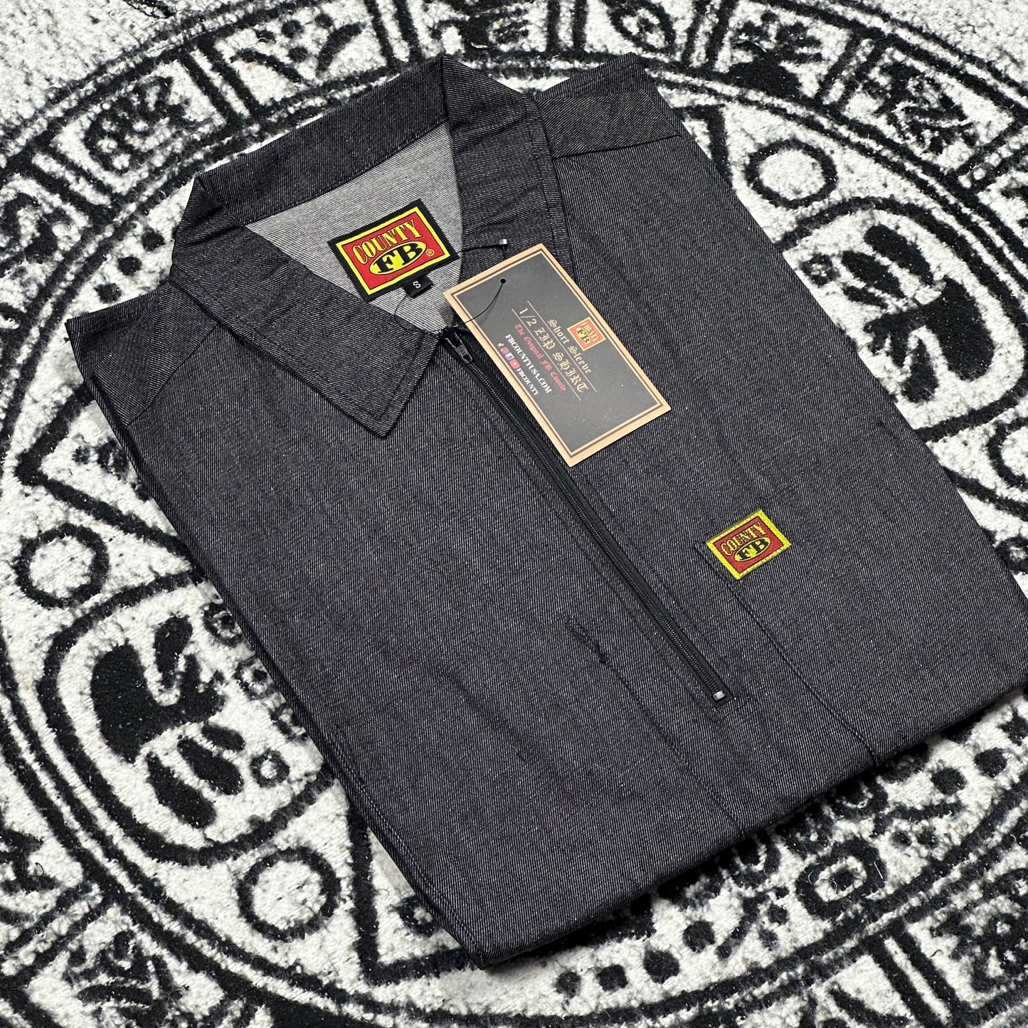 FB COUNTY 1/2 ZIPPER DENIM MEZCLILLA