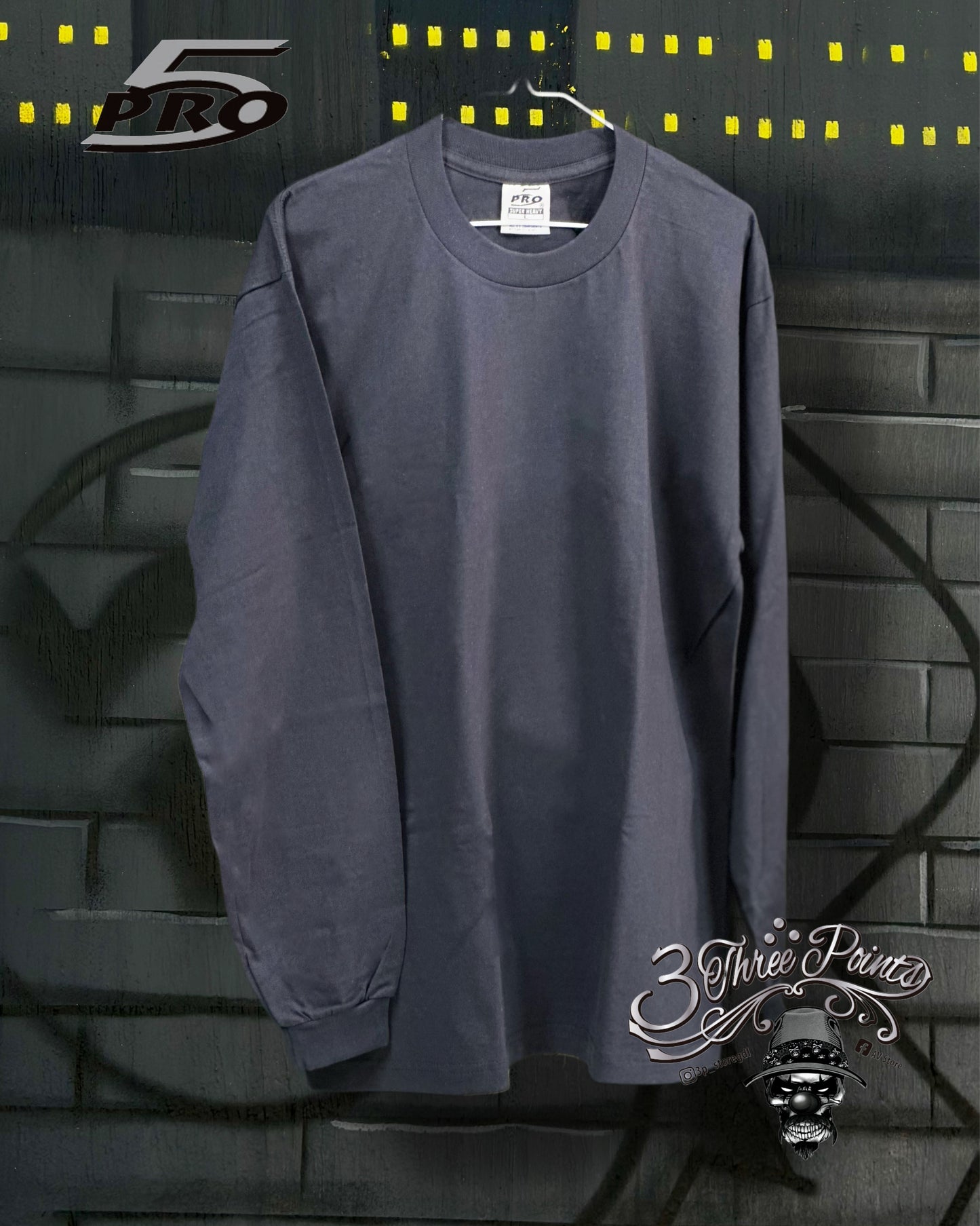PLAYERA PRO5 BASICA SUPER HEAVY LISA CUELLO REDONDO MANGA LARGA