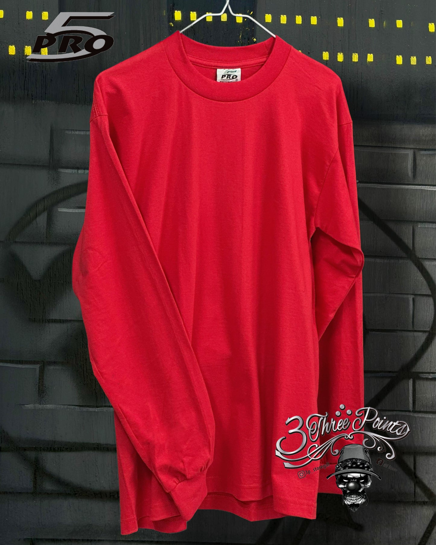 PLAYERA PRO5 BASICA SUPER HEAVY LISA CUELLO REDONDO MANGA LARGA