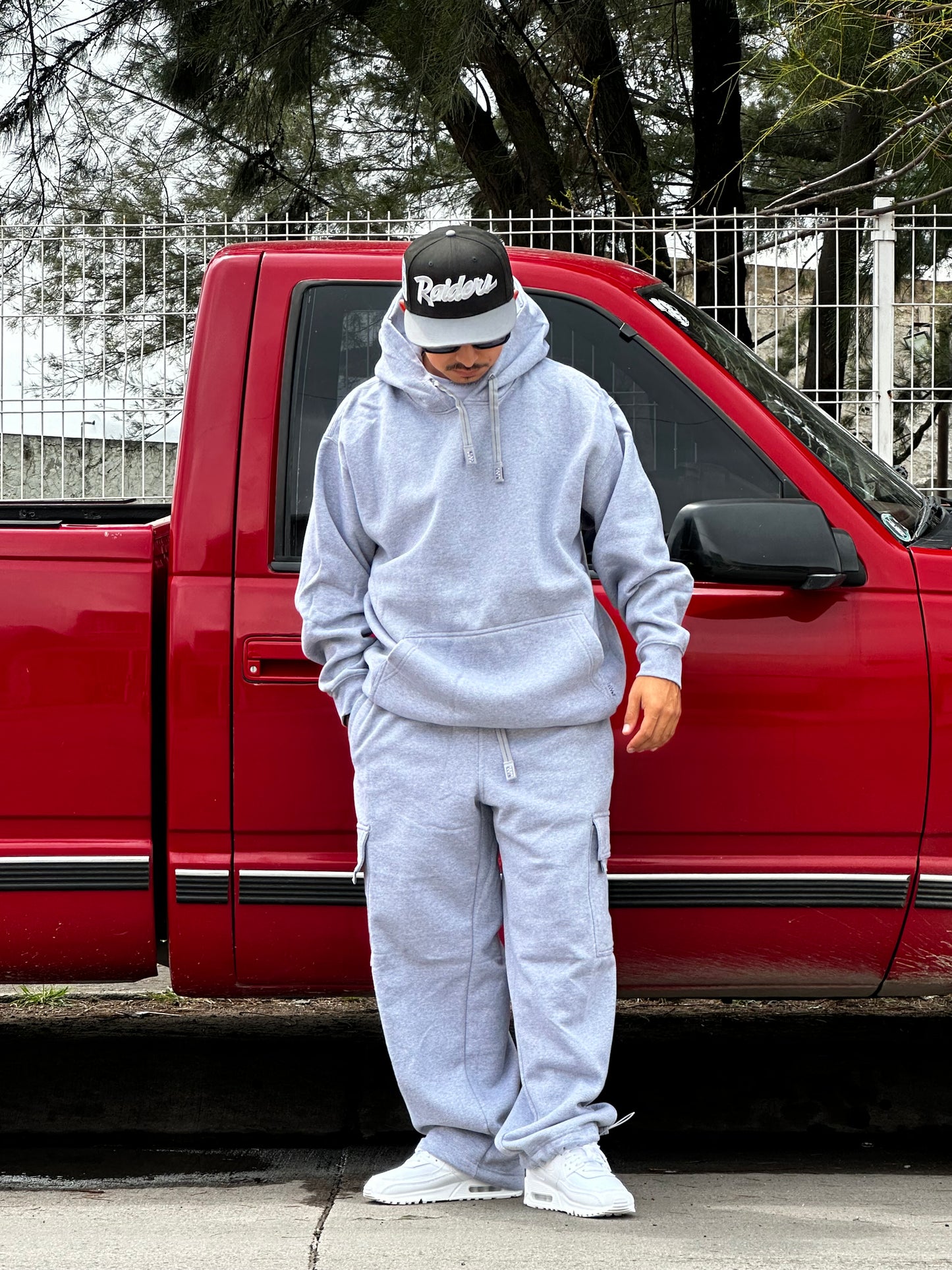 CONJUNTO PROCLUB PANTS CARGO + SUDADERA GRIS JASPEADO