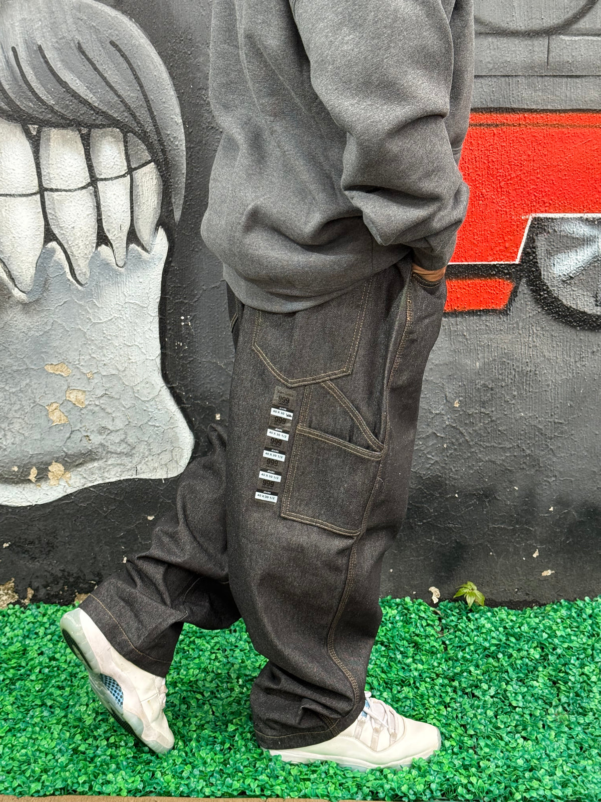 PANTALÓN CARPINTERO KNOBETTA 999 | MEZCLILLA RÍGIDA | NEGRO NEVADO