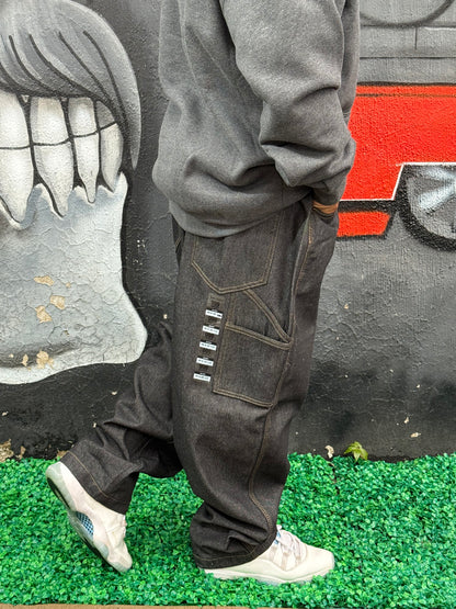 PANTALÓN CARPINTERO KNOBETTA 999 | MEZCLILLA RÍGIDA | NEGRO NEVADO