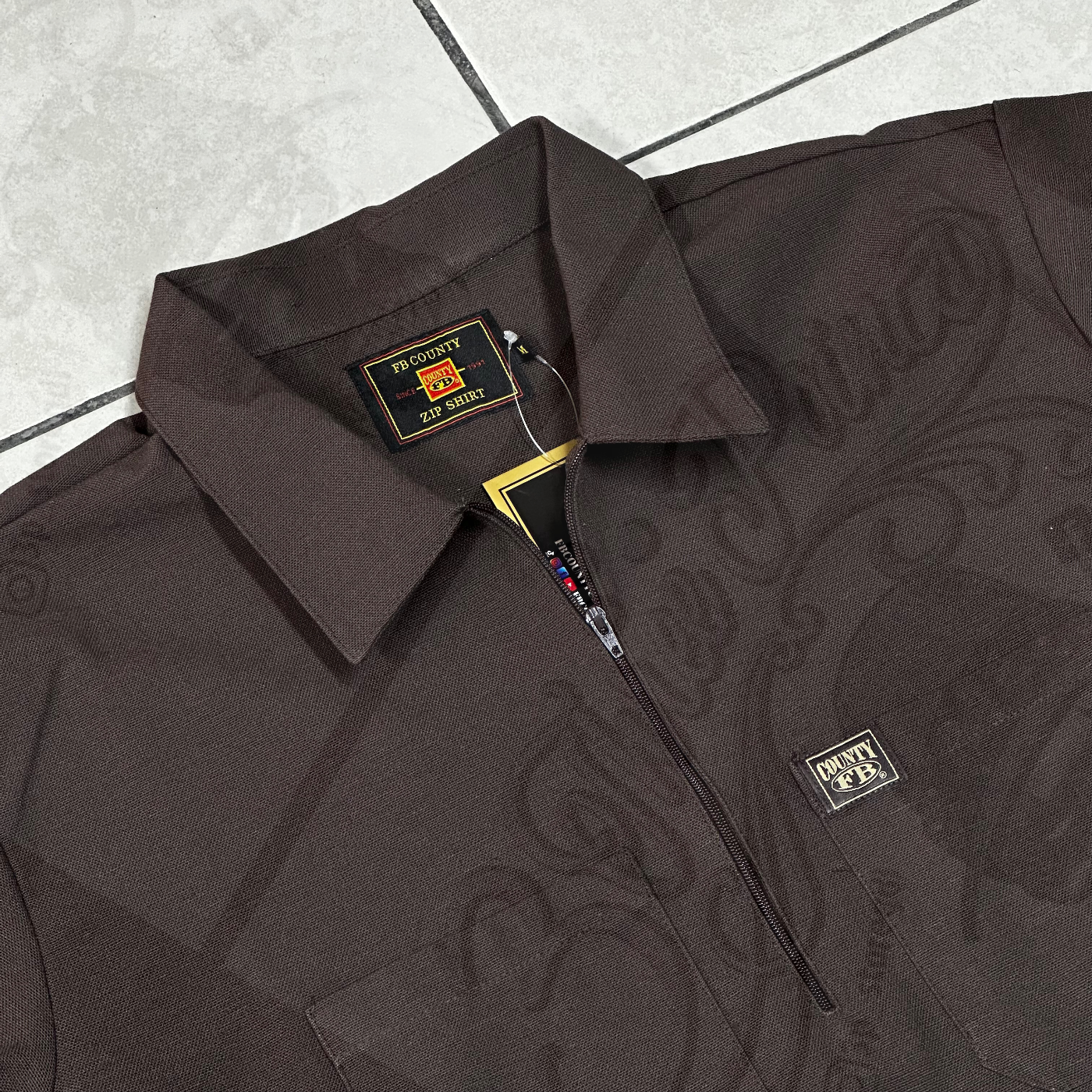 FB COUNTY “SOLID” MANGA CORTA 1/2 ZIPPER