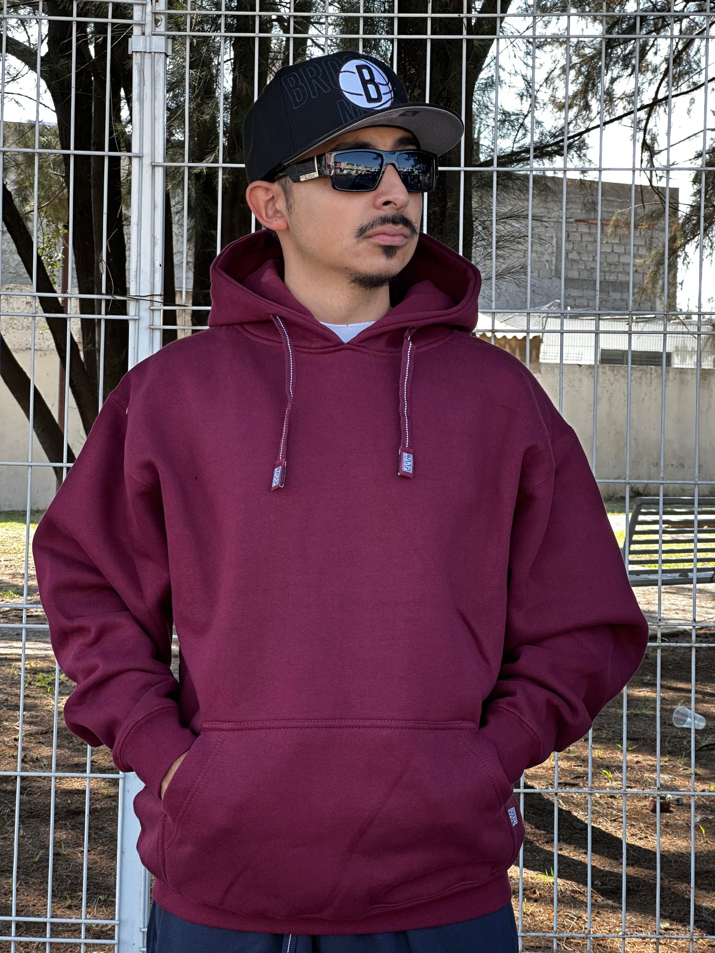 SUDADERA HOODIE PROCLUB 13OZ MAROON / TINTO
