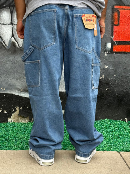 PANTALÓN CARPINTERO KNOBETTA 999 | MEZCLILLA RÍGIDA | AZUL CLARO