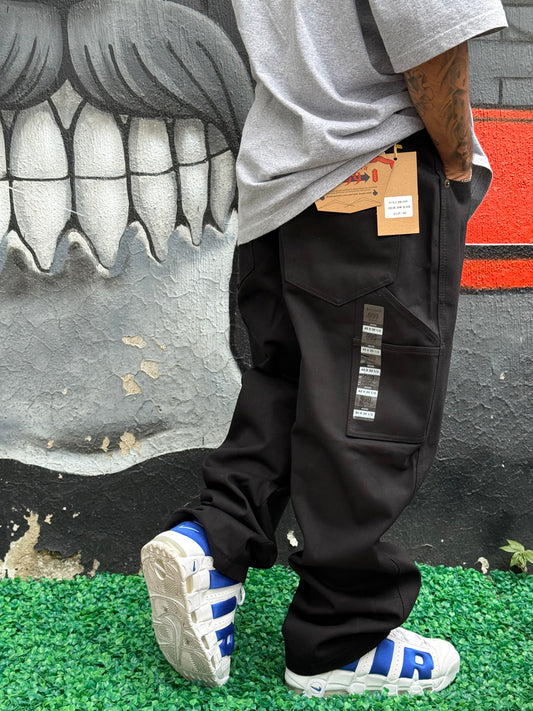 PANTALÓN CARPINTERO KNOBETTA 999 | MEZCLILLA RÍGIDA | NEGRO LISO