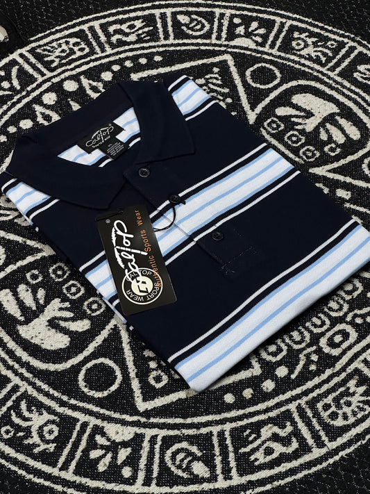 CALTOP RAYADA CAMISA TIPO POLO | NAVY #777