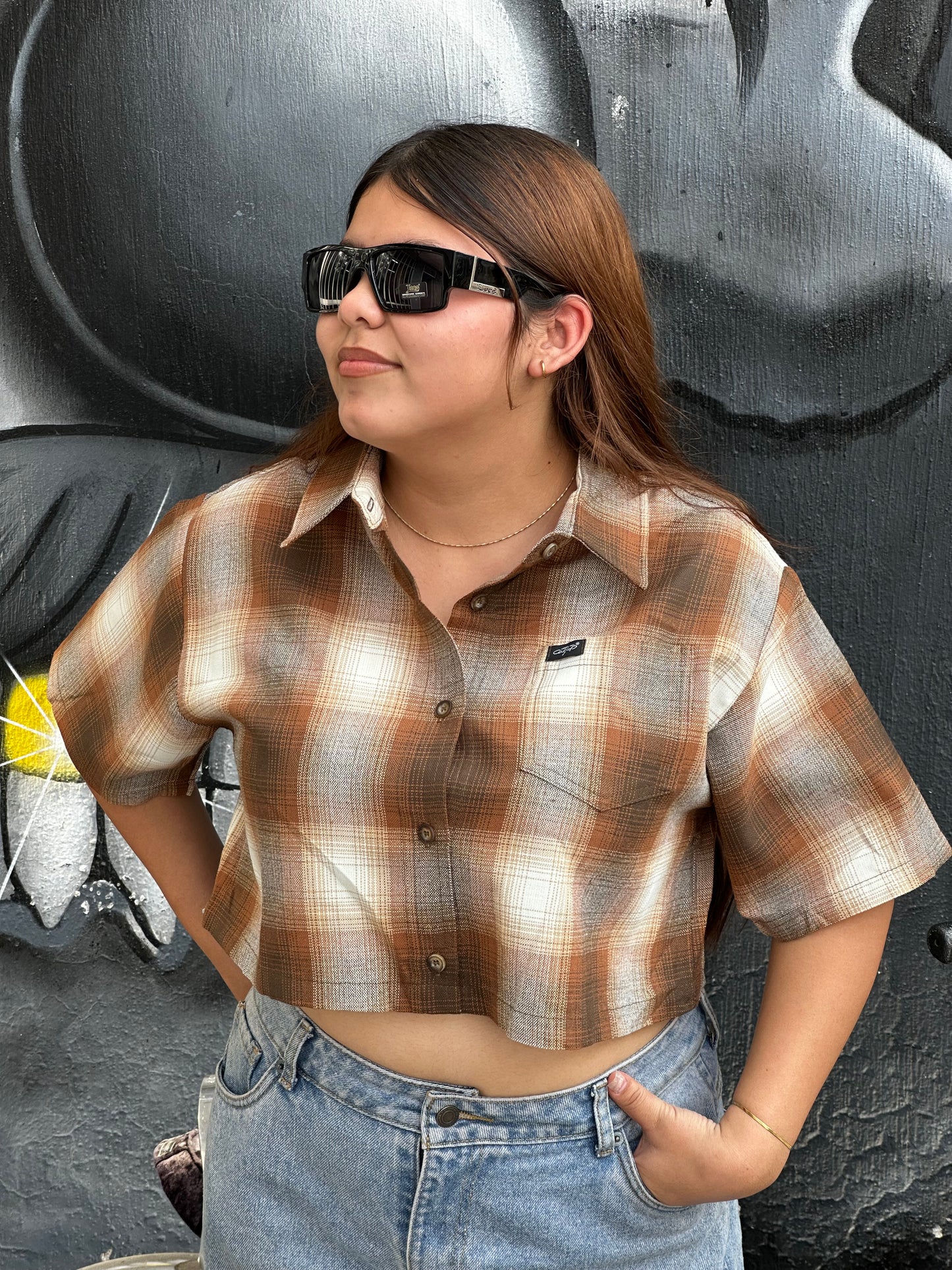 CALTOP CROP TOP DAMA “VETERANA” CARAMEL