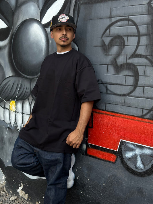 PLAYERA PROCLUB BASICA LISA CUELLO REDONDO  HEAVY WEIGHT | NEGRO