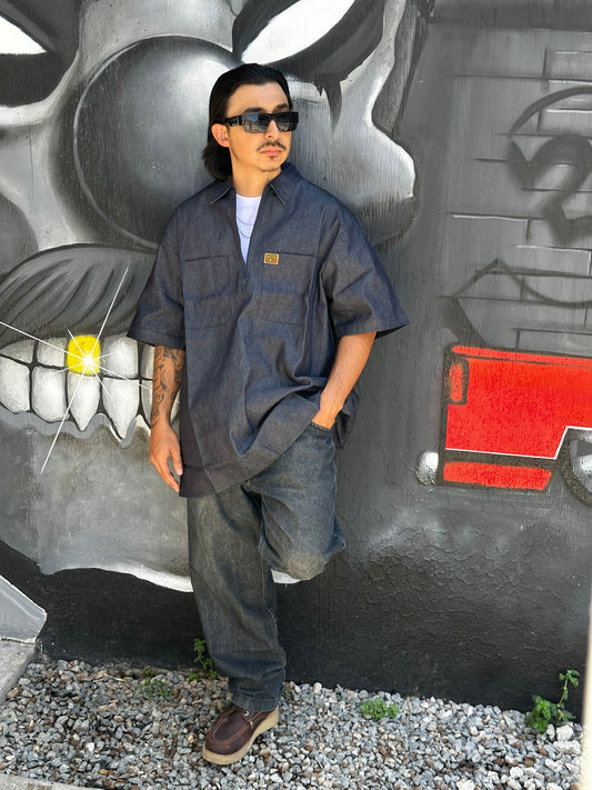 FB COUNTY 1/2 ZIPPER DENIM MEZCLILLA
