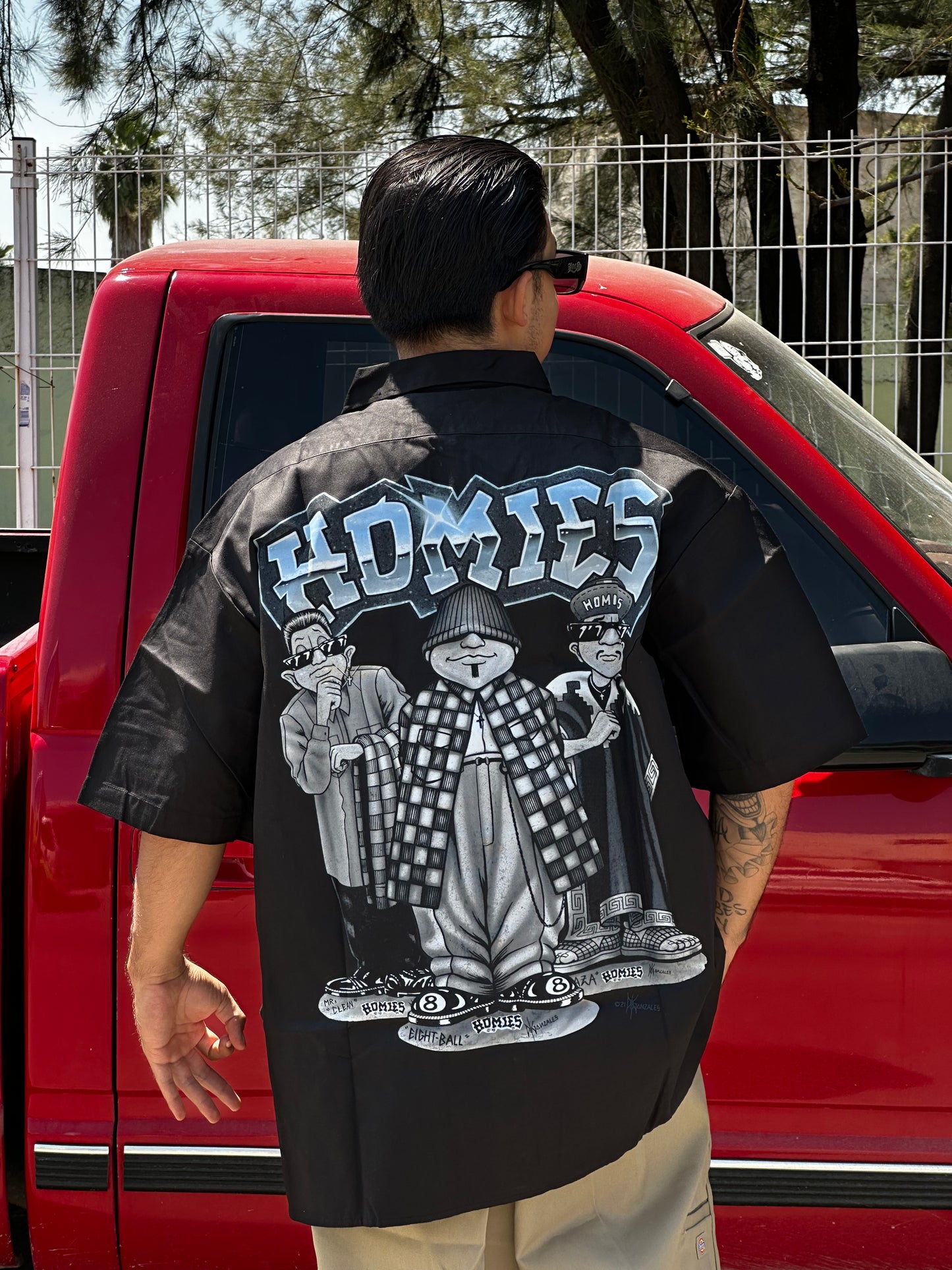 HOMIES CAMISA DE TRABAJO BOTONES “EIGTHBALL TRIO”