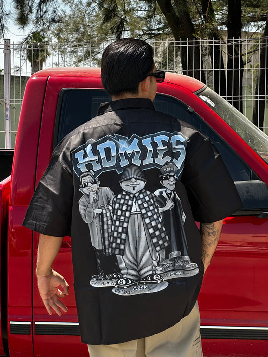 HOMIES CAMISA DE TRABAJO BOTONES “EIGTHBALL TRIO”