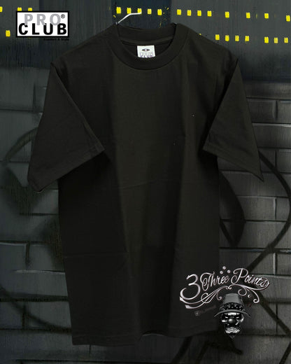 PLAYERA PROCLUB BASICA LISA CUELLO REDONDO  HEAVY WEIGHT | NEGRO