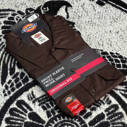 DICKIES CAMISA/CAMISOLA DE BOTONES MANGA CORTA | CAFÉ TABACO