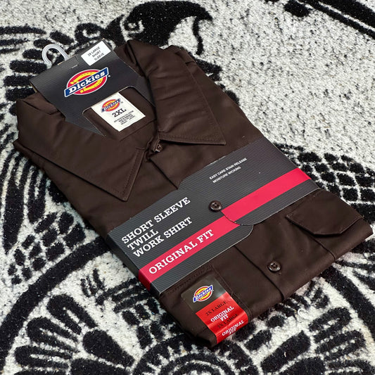 DICKIES CAMISA/CAMISOLA DE BOTONES MANGA CORTA | CAFÉ TABACO