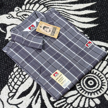 CAMISA BENDAVIS MEDIO CIERRE MANGA CORTA | CUADROS “PLAID”