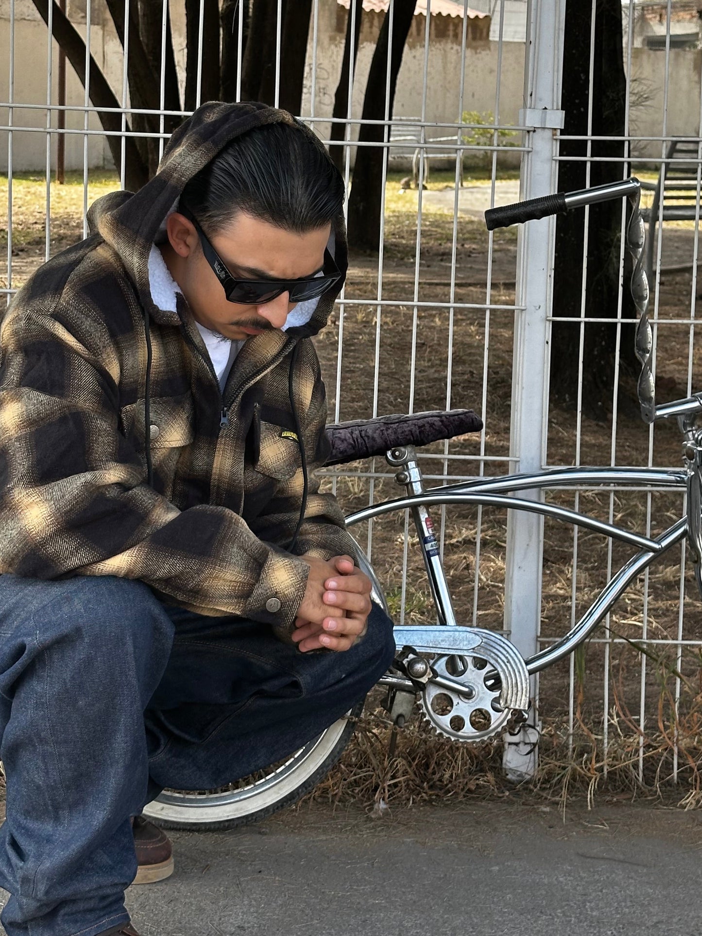 SHERPA CHAMARRA LOWRIDER CUADROS ABORREGADA BROWN