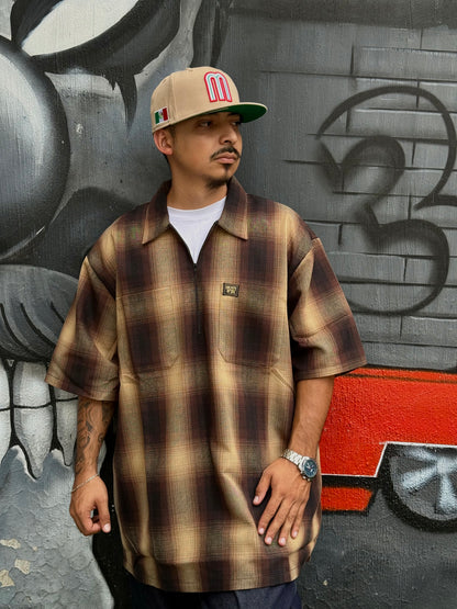 FB COUNTY CAMISA 1/2 CIERRE “CHECKER” MANGA CORTA