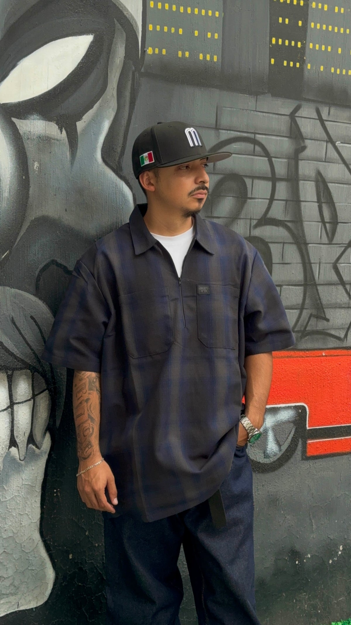 FB COUNTY CAMISA 1/2 CIERRE “CHECKER” MANGA CORTA
