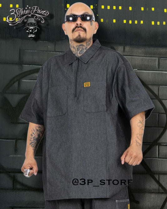 FB COUNTY 1/2 ZIPPER DENIM