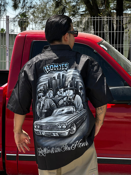 HOMIES CAMISA DE TRABAJO “ROLLIN WITH THE HOMIES”