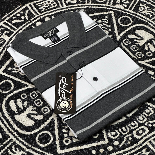 CALTOP RAYADA CAMISA TIPO POLO | CHARCOAL #185