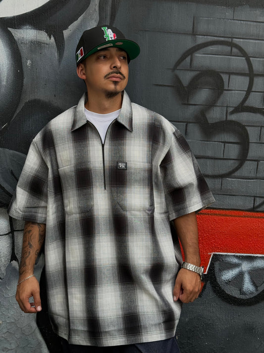 FB COUNTY CAMISA 1/2 CIERRE “CHECKER” MANGA CORTA