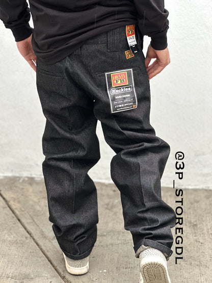 FB COUNTY “KACKIES” PANTALÓN HARD DENIM NEGRO NEVADO RÍGIDO