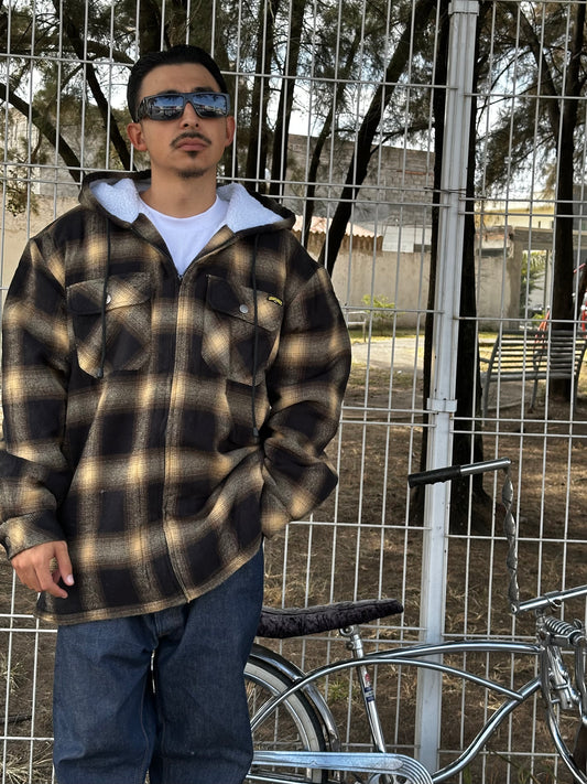 SHERPA CHAMARRA LOWRIDER CUADROS ABORREGADA BROWN